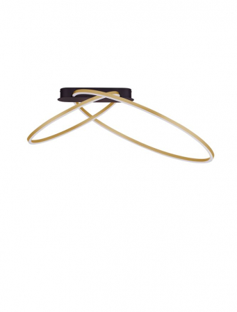 Moderne - Plafoniera Nova Luce KIKLOS 9248172 Triac Dimmable Brass Gold Steel, Aluminium & Silicone LED 42W 2094lm 3000K IP20
