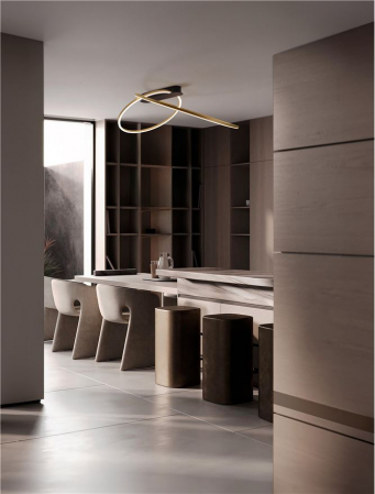 Plafoniera Nova Luce KIKLOS 9248172 Triac Dimmable Brass Gold Steel, Aluminium & Silicone LED 42W 2094lm 3000K IP20 [1]