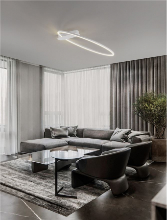 Plafoniera Nova Luce KIKLOS 9248173 Triac Dimmable Sandy White Steel, Aluminium & Silicone LED 30W 1345lm 3000K IP20 [1]