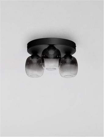Plafoniera Nova Luce KITA 9236209 Triac Dimmable Sandy Black Steel & Smoke Glass LED 16W 1469lm 3000K IP20 [2]