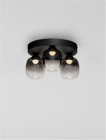 Plafoniera Nova Luce KITA 9236209 Triac Dimmable Sandy Black Steel & Smoke Glass LED 16W 1469lm 3000K IP20 [3]