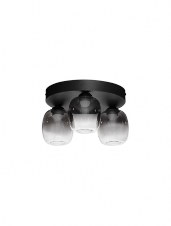Moderne - Plafoniera Nova Luce KITA 9236209 Triac Dimmable Sandy Black Steel & Smoke Glass LED 16W 1469lm 3000K IP20