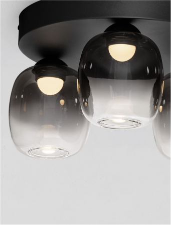 Plafoniera Nova Luce KITA 9236209 Triac Dimmable Sandy Black Steel & Smoke Glass LED 16W 1469lm 3000K IP20 [4]