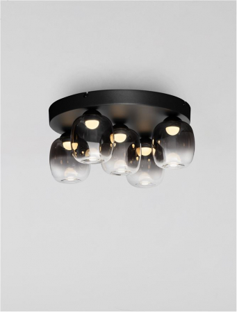 Plafoniera Nova Luce KITA 9236210 Triac Dimmable Sandy Black Steel & Smoke Glass LED 28W 2222lm 3000K IP20 [3]