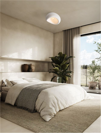 Plafoniera Nova Luce AERE 9002664 E27 1x12W Polyurethane & Resin Sandy White  IP20 [1]