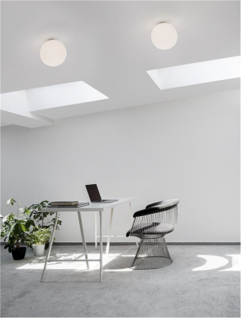 Plafoniera Nova Luce NEVOSO E27 1x12W   Opal Glass & White Metal IP20 [1]