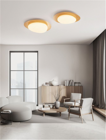 Plafoniere - Plafoniera Nova Luce NIMBUS 9030647 LED 29W 3000K 2384lm W ood Color Aluminium & Acrylic  Triac Dimmable IP20