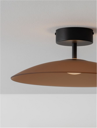 Plafoniera Nova Luce POLIFEMO 9620147 Brown Glass & Sandy Black Metal LED 12W 430lm 3000K IP20 [4]