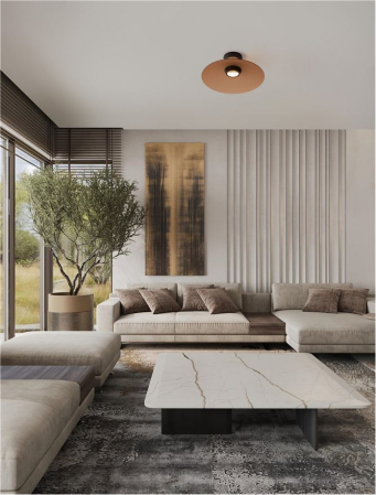 Plafoniera Nova Luce POLIFEMO 9620147 Brown Glass & Sandy Black Metal LED 12W 430lm 3000K IP20 [1]