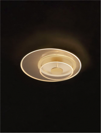 Moderne - Plafoniera Nova Luce VALENTIN 9030639 LED 29W 3000K 1905lm Brass Gold Aluminium & Acrylic  Triac Dimmable IP20