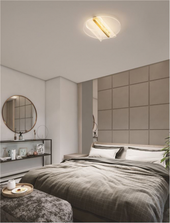 Moderne - Plafoniera Nova Luce VALENTIN 9030646 LED 20W 3000K 1106lm Brass Gold Aluminium & Acrylic  Triac Dimmable IP20