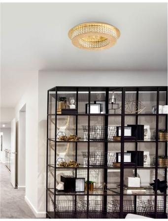 Plafoniera Nova Luce ZEFFARI LED 40W 2400lm 4000K Golden Leaf Aluminium & K9 Crystal  IP20 [1]