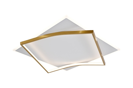 ILUMINAT INTERIOR - Plafoniera OEM LED integrat 108W 5200lm CCT (3000K+4000K+6500K) Metal+Acril Gold  400 X 400 X H80mm