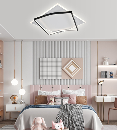 Plafoniera OEM LED integrat 142W 7000lm CCT (3000K+4000K+6500K) Metal+Acril Black  500 X 500 X H80mm [1]
