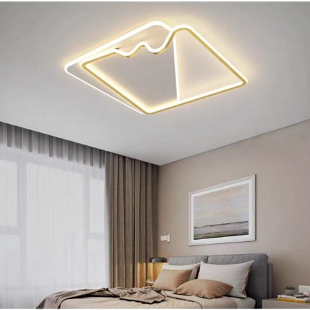 ILUMINAT - Plafoniera OEM LED integrat 160W 8000lm CCT (3000K+4000K+6500K) Metal+Acril Gold  520×420×150mm