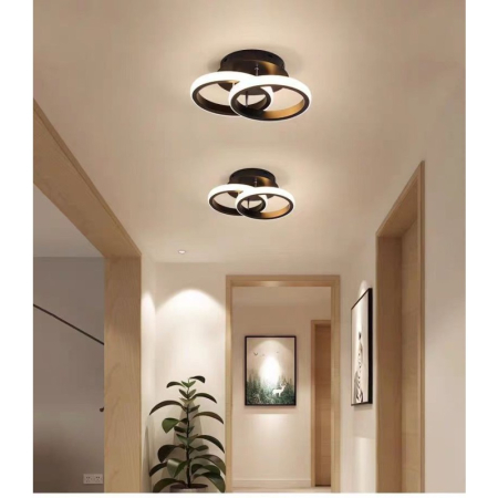 ILUMINAT INTERIOR - Plafoniera OEM LED integrat 20W CCT (3000K+4000K+6500K) Metal+Acril Black D250 X H150MM