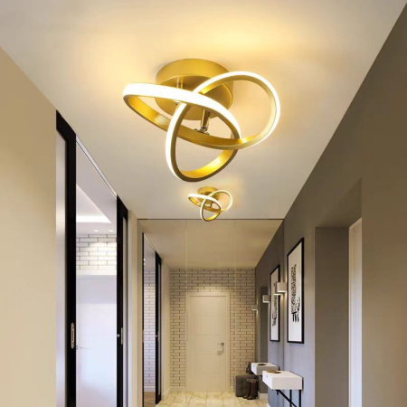 ILUMINAT - Plafoniera OEM LED integrat 24W 3000lm 6500K Metal+Acril Gold  250 x 250 x 13mm