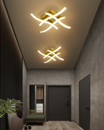 Plafoniera OEM LED integrat 28W CCT (3000K+4000K+6500K) Metal+Acril Gold  D350X150MM [1]