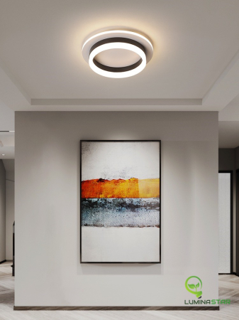 Plafoniera OEM LED integrat 30W 1500lm CCT (3000K+4000K+6500K) Metal+Acril Black  240x240x80mm [2]