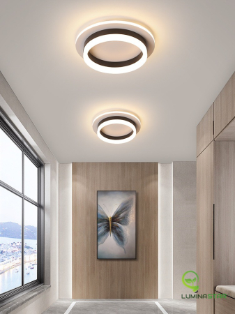 Plafoniera OEM LED integrat 30W 1500lm CCT (3000K+4000K+6500K) Metal+Acril Black  240x240x80mm [4]