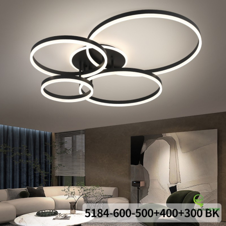 Plafoniera OEM LED integrat 360W CCT (3000K+4000K+6500K) Metal+Acril Black  960 x 940 x 140mm [1]