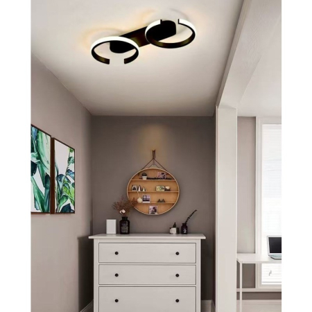 ILUMINAT INTERIOR - Plafoniera OEM LED integrat 40W CCT (3000K+4000K+6500K) Metal+Acril Black  470*210*H60mm