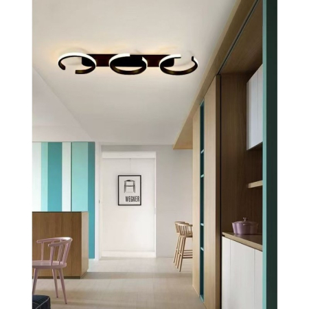 ILUMINAT INTERIOR - Plafoniera OEM LED integrat 60W CCT (3000K+4000K+6500K) Metal+Acril Black  730*210*H60mm