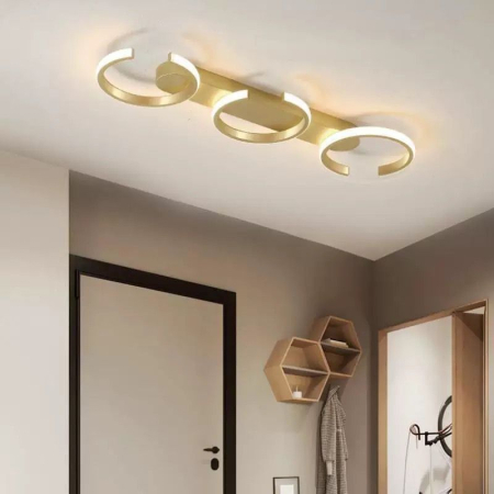 ILUMINAT INTERIOR - Plafoniera OEM LED integrat 60W CCT (3000K+4000K+6500K) Metal+Acril Gold  730*210*H60mm