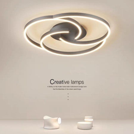 ILUMINAT - Plafoniera OEM LED integrat 70W CCT (3000K+4000K+6500K) Metal+Acril Black  D600×H70mm