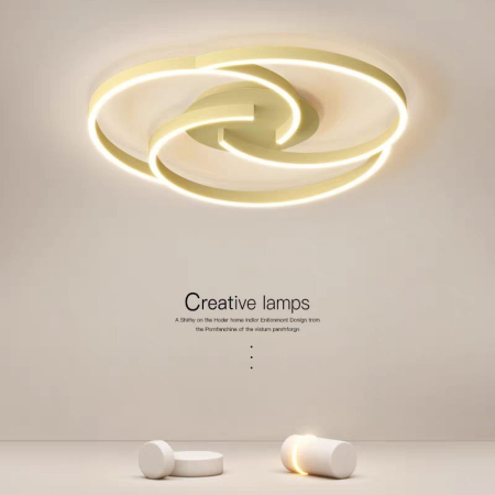 ILUMINAT - Plafoniera OEM LED integrat 70W CCT (3000K+4000K+6500K) Metal+Acril Gold  D600×H70mm