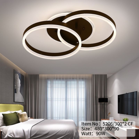 ILUMINAT - Plafoniera OEM LED integrat 90W 3000lm CCT (3000K+4000K+6500K) Metal+Acril Black  480×300×90mm
