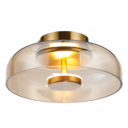 Moderne - Plafoniera OEM SILOVIA LED 3W 234lm 3000K Metal Glass Gold 230x230mm IP20