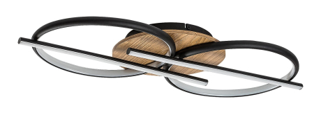 Plafoniera Rabalux Arash LED 40W 2200lm 3000, 4000, 6500 metal/ lemn black stil modern 230V, 50Hz IP20 71403 [1]
