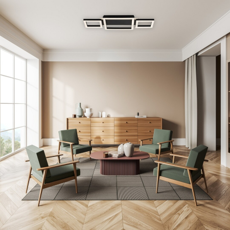 Plafoniera Rabalux Donya LED 24W 1500lm 4000K metal acril negru alb IP20 [9]