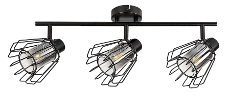 Plafoniera Rabalux Emerencia E14 E14 3x MAX 40W metal black stil industrial, IP20 73069 [1]