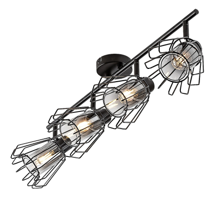 Plafoniera Rabalux Emerencia E14 E14 4x MAX 40W metal black stil industrial, IP20 73070 [5]