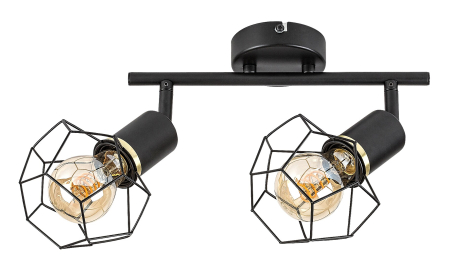 Plafoniera Rabalux Fran E27 E27 2x MAX 40W   metal mat black stil vintage 230V, 50Hz IP20 71066 [1]