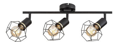 ILUMINAT - Plafoniera Rabalux Fran E27 E27 3x MAX 40W   metal mat black stil vintage 230V, 50Hz IP20 71067