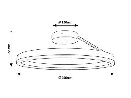 Plafoniera Rabalux Isaure LED 24W 1600lm 3000K, 4000K, 6500K metal black stil modern, IP20 71302 [7]