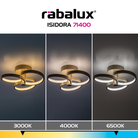 Plafoniera Rabalux Isidora LED 32W 2560lm 3000K-6500K metal gray beige stil modern, IP20 71400 [7]