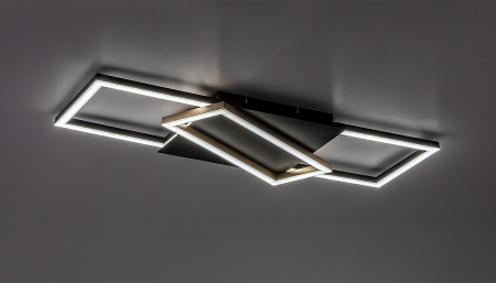 Plafoniera Rabalux Kitlee LED 40W 3600lm 3000-6500K metal plastic negru/ auriu alb IP20 [4]