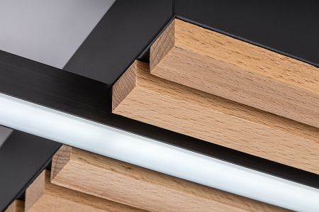 Plafoniera Rabalux Noxelle LED 12W 670lm 3000K, 4500, 6000 metal/ lemn mat black wood stil scandinav, IP20 71455 [6]