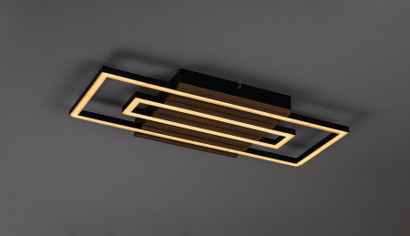 Plafoniera Rabalux Noxelle LED 28W 1580lm 3000K, 4500, 6000 metal/ lemn mat black wood stil scandinav, IP20 71456 [2]