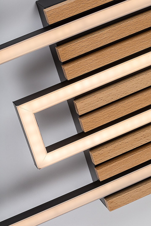 Plafoniera Rabalux Noxelle LED 28W 1580lm 3000K, 4500, 6000 metal/ lemn mat black wood stil scandinav, IP20 71456 [6]