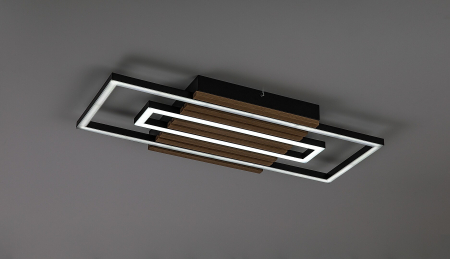 Plafoniera Rabalux Noxelle LED 28W 1580lm 3000K, 4500, 6000 metal/ lemn mat black wood stil scandinav, IP20 71456 [4]