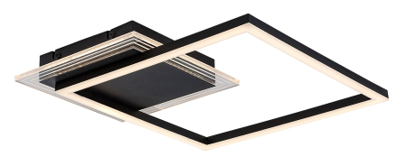 Moderne - Plafoniera Rabalux Ottavia LED 24W 2000lm 3000K metal acril negru alb IP20