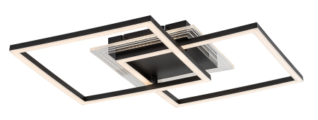 Plafoniere - Plafoniera Rabalux Ottavia LED 28W 2300lm 3000K metal acril negru alb IP20
