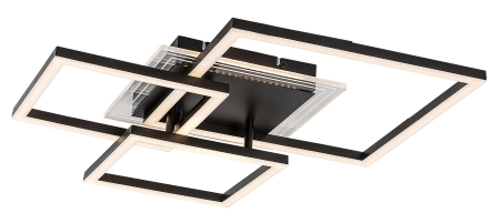 Plafoniere - Plafoniera Rabalux Ottavia LED 40W 3100lm 3000K metal acril negru alb IP20
