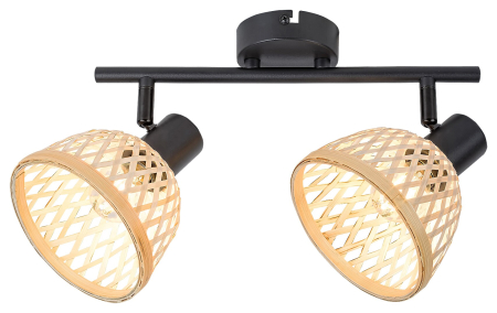 Plafoniera Rabalux Rattan E14 E14 2x MAX 15W   metal mat black stil industrial 230V, 50Hz IP20 3134 [1]