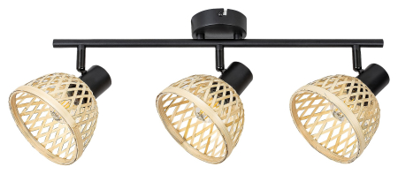 ILUMINAT - Plafoniera Rabalux Rattan E14 E14 3x MAX 15W   metal mat black stil industrial 230V, 50Hz IP20 3135